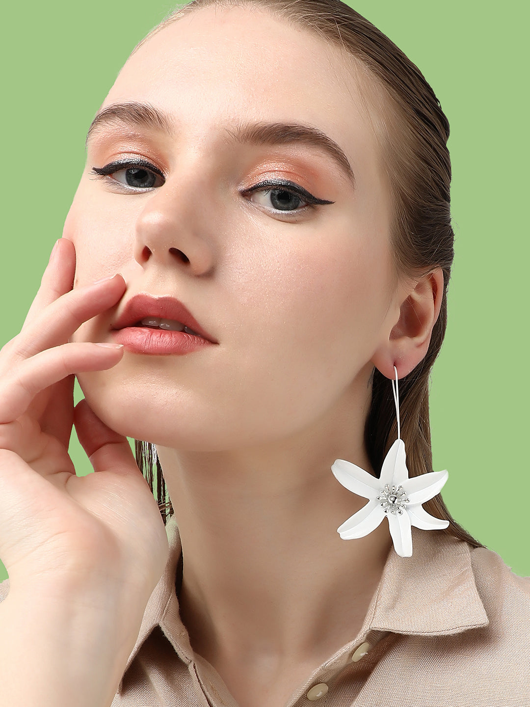 SILVER PLATED DESIGNER DROP EARRINGS
