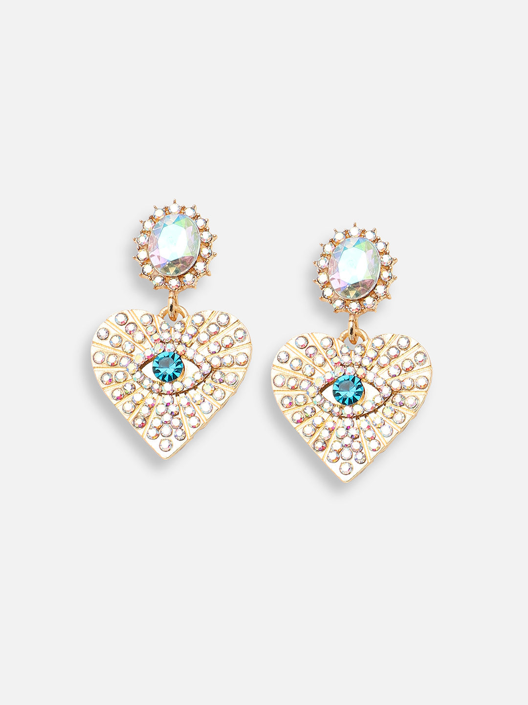 GOLD PLATED PARTY DESIGNER STONE DROP EARRING FOR WOMEN