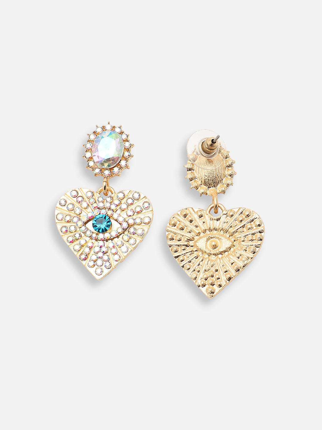 GOLD PLATED PARTY DESIGNER STONE DROP EARRING FOR WOMEN