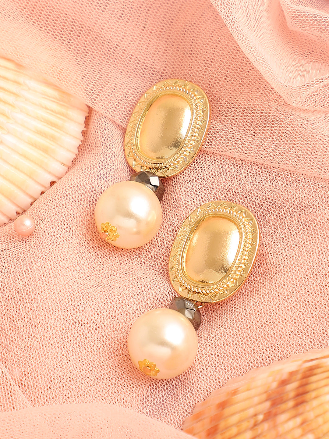 GOLD PLATED PARTY DESIGNER STONE DROP EARRING FOR WOMEN