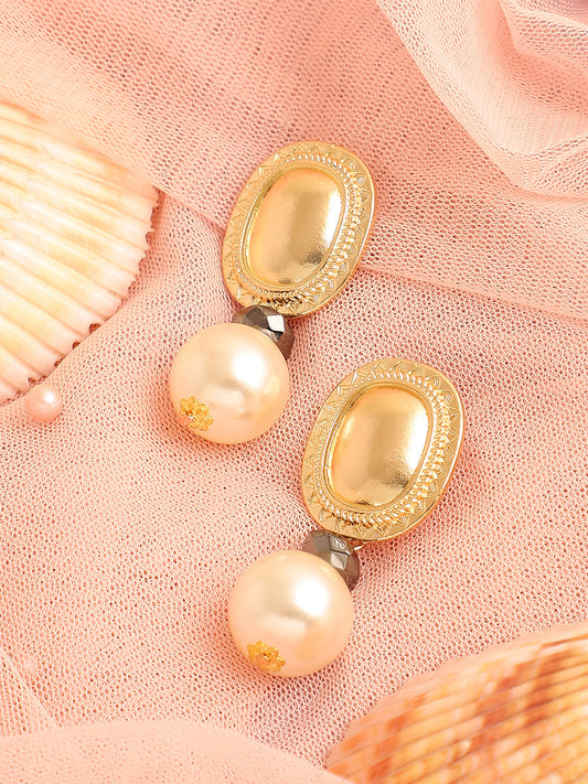 GOLD PLATED PARTY DESIGNER STONE DROP EARRING FOR WOMEN