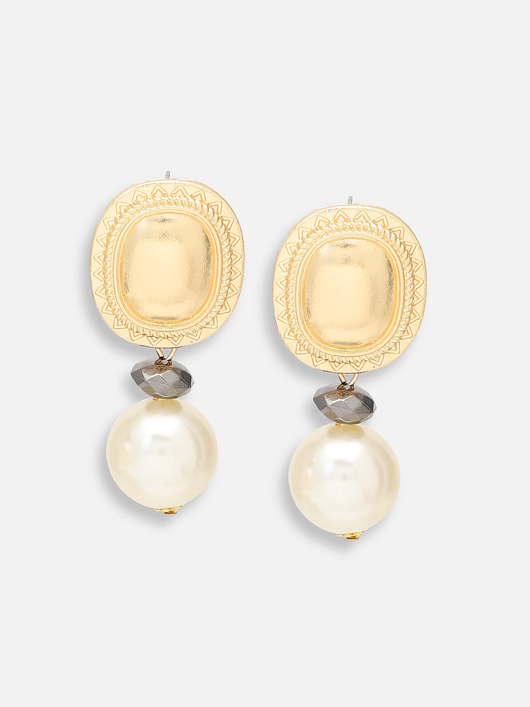 GOLD PLATED PARTY DESIGNER STONE DROP EARRING FOR WOMEN