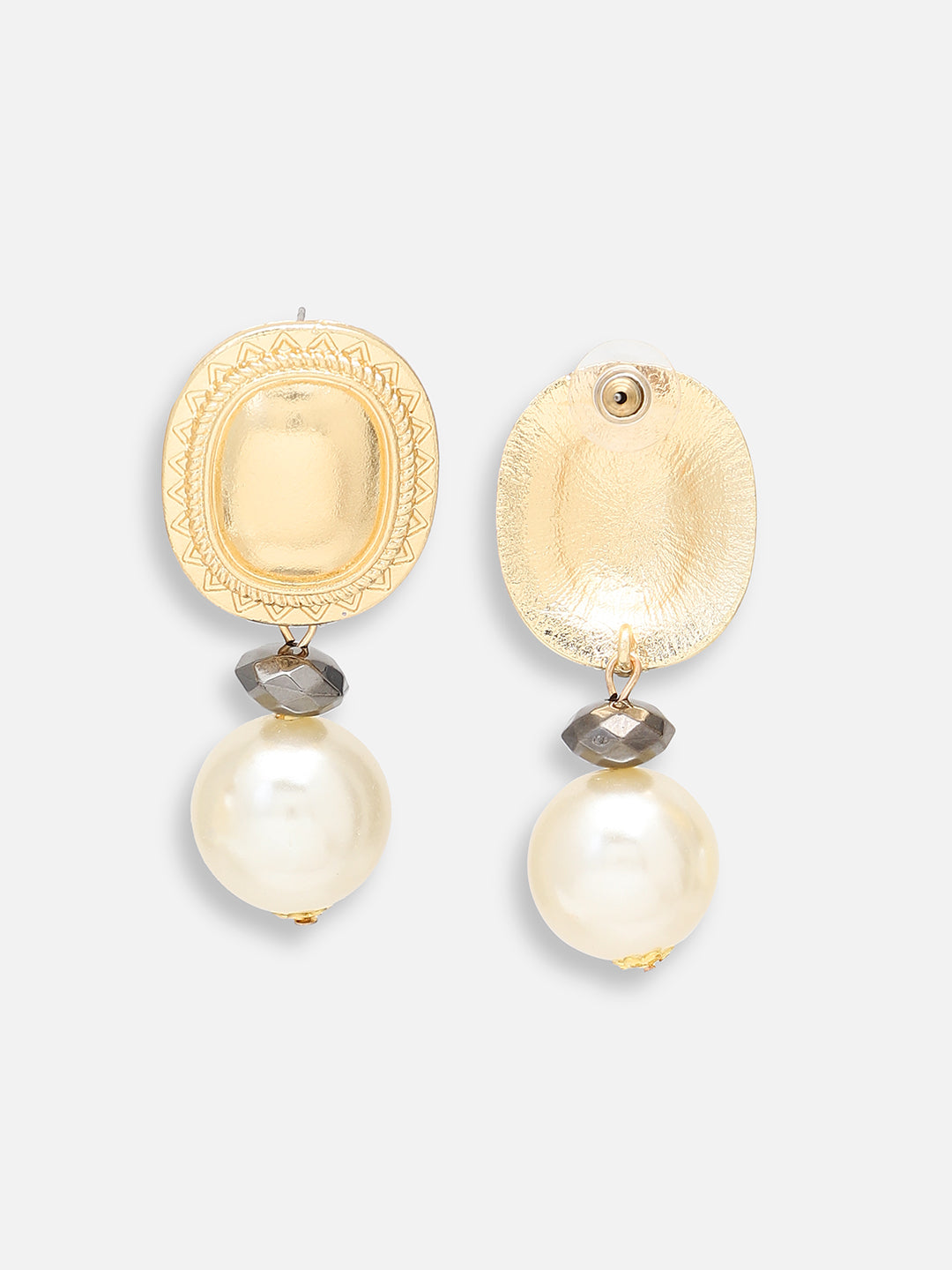GOLD PLATED PARTY DESIGNER STONE DROP EARRING FOR WOMEN