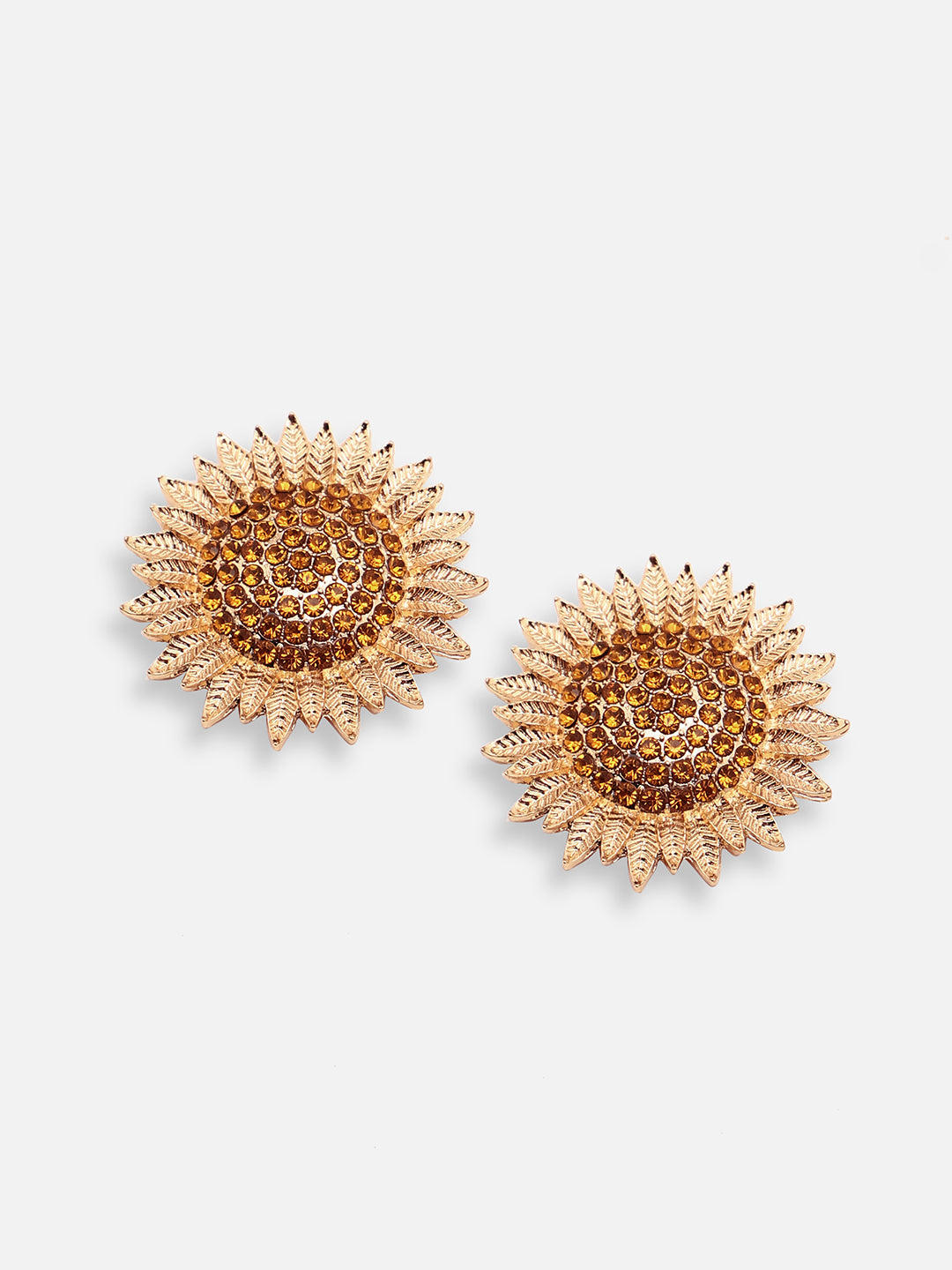 GOLD PLATED PARTY DESIGNER STONE STUD FOR WOMEN