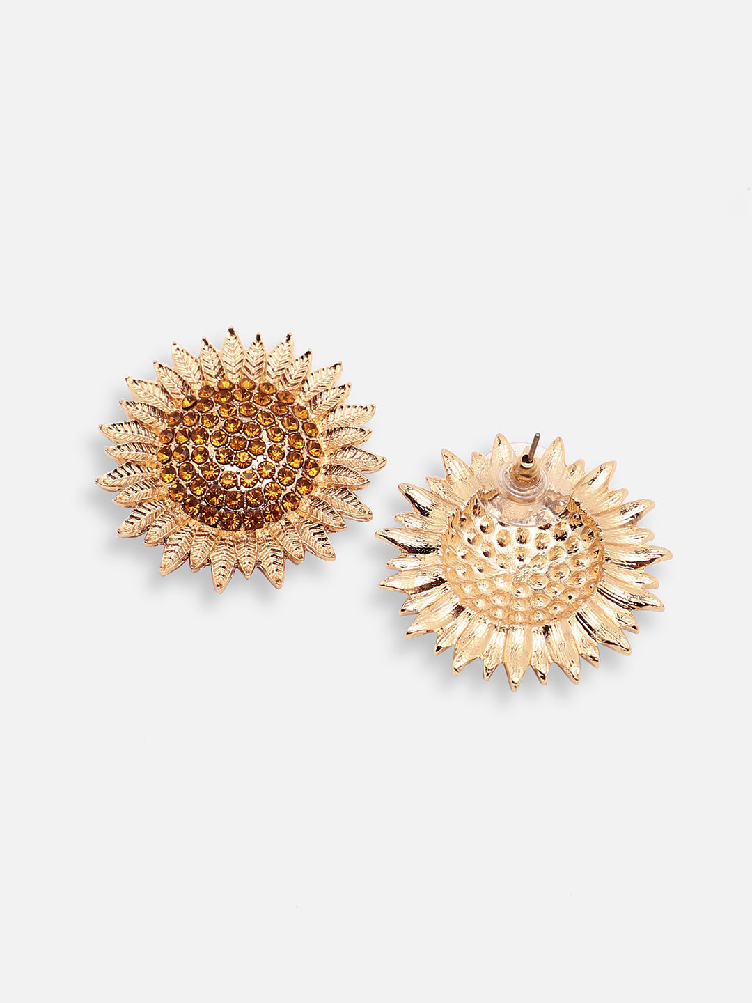 GOLD PLATED PARTY DESIGNER STONE STUD FOR WOMEN