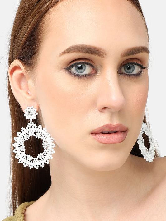 GOLD PLATED PARTY DESIGNER STONE DROP EARRING FOR WOMEN