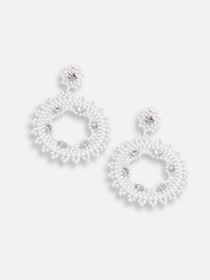 GOLD PLATED PARTY DESIGNER STONE DROP EARRING FOR WOMEN
