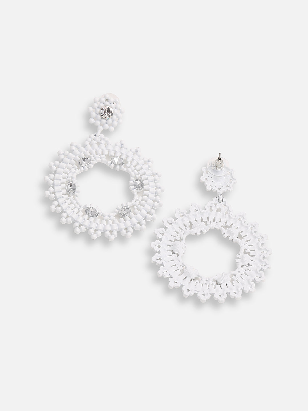 GOLD PLATED PARTY DESIGNER STONE DROP EARRING FOR WOMEN