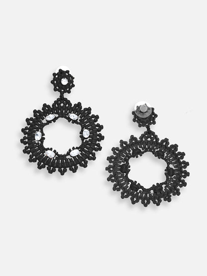 SILVER PLATED PARTY DESIGNER STONE DROP EARRING FOR WOMEN