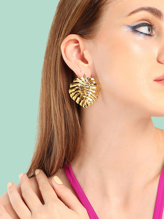 GOLD PLATED PARTY DESIGNER STUD FOR WOMEN