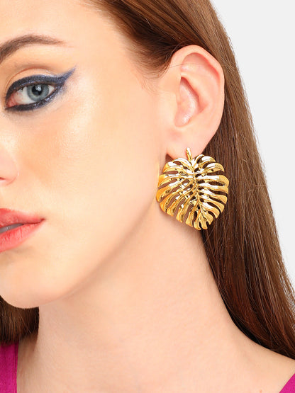 GOLD PLATED PARTY DESIGNER STUD FOR WOMEN