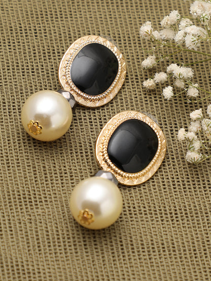 GOLD PLATED PARTY DESIGNER STONE DROP EARRING FOR WOMEN