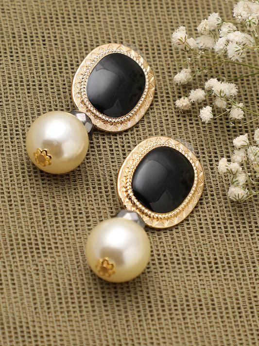 GOLD PLATED PARTY DESIGNER STONE DROP EARRING FOR WOMEN