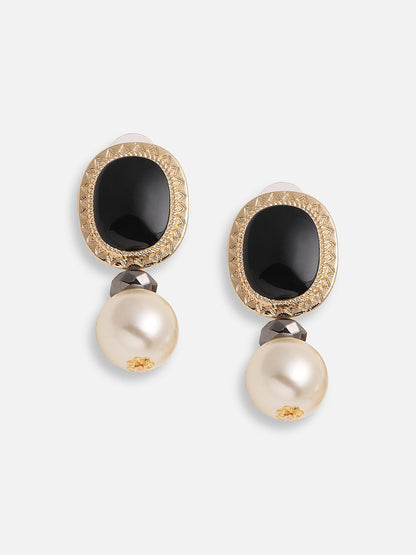 GOLD PLATED PARTY DESIGNER STONE DROP EARRING FOR WOMEN