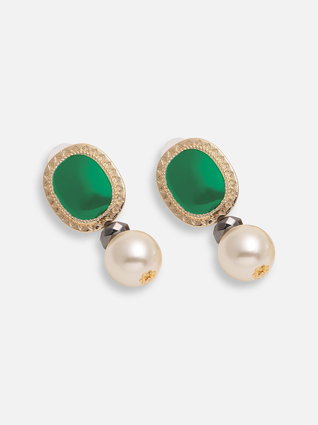 GOLD PLATED PARTY DESIGNER STONE DROP EARRING FOR WOMEN