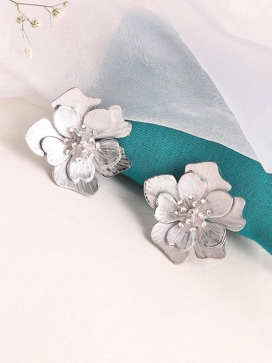 SILVER PLATED PARTY DESIGNER STONE STUD FOR WOMEN