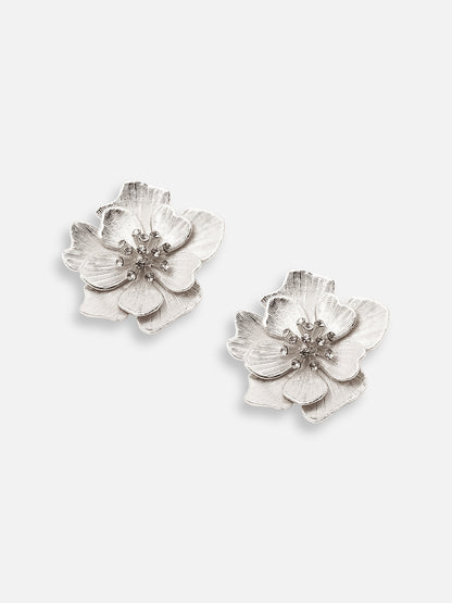 SILVER PLATED PARTY DESIGNER STONE STUD FOR WOMEN