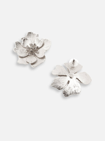 SILVER PLATED PARTY DESIGNER STONE STUD FOR WOMEN