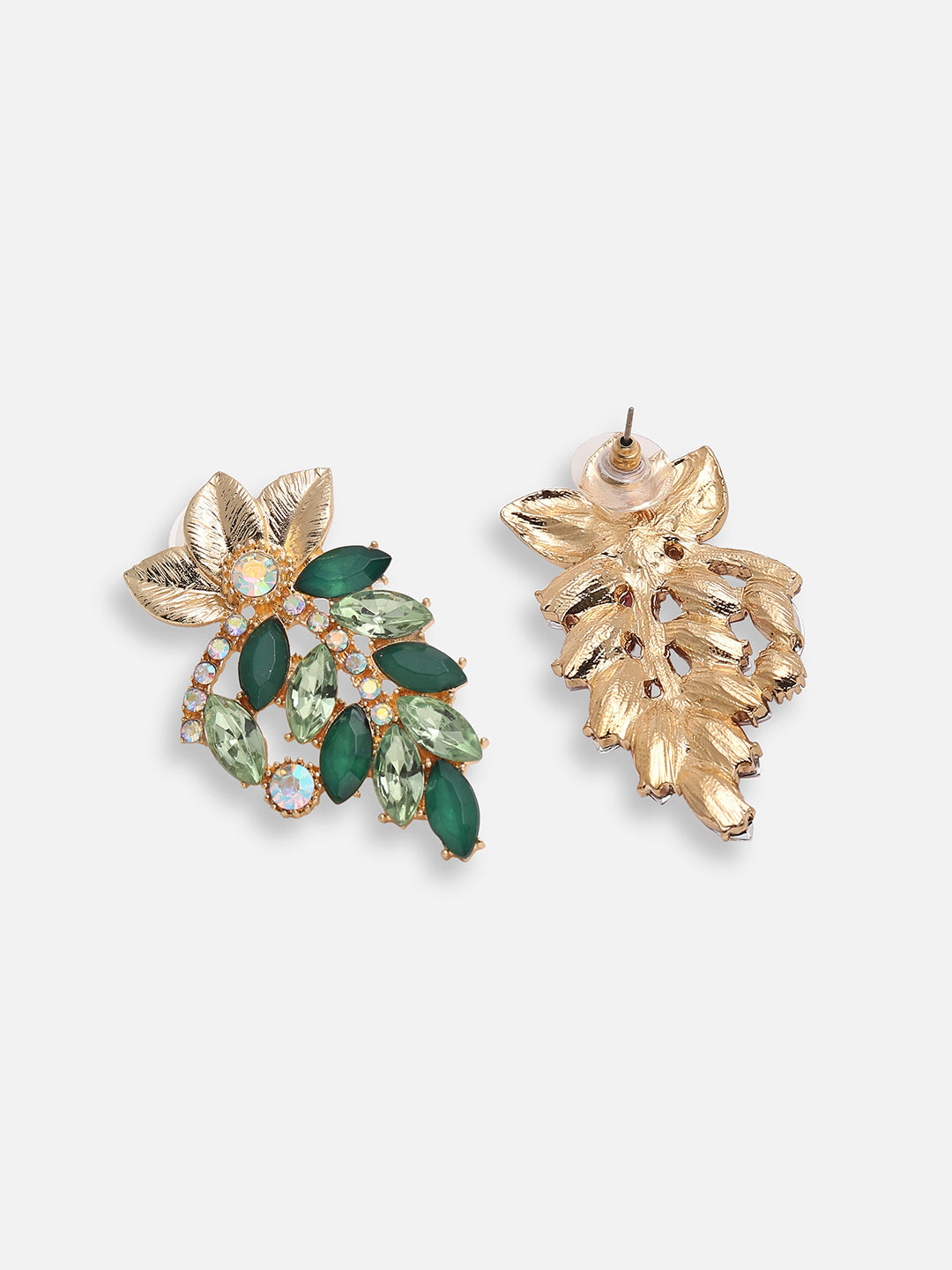 GOLD PLATED PARTY DESIGNER STONE DROP EARRING FOR WOMEN