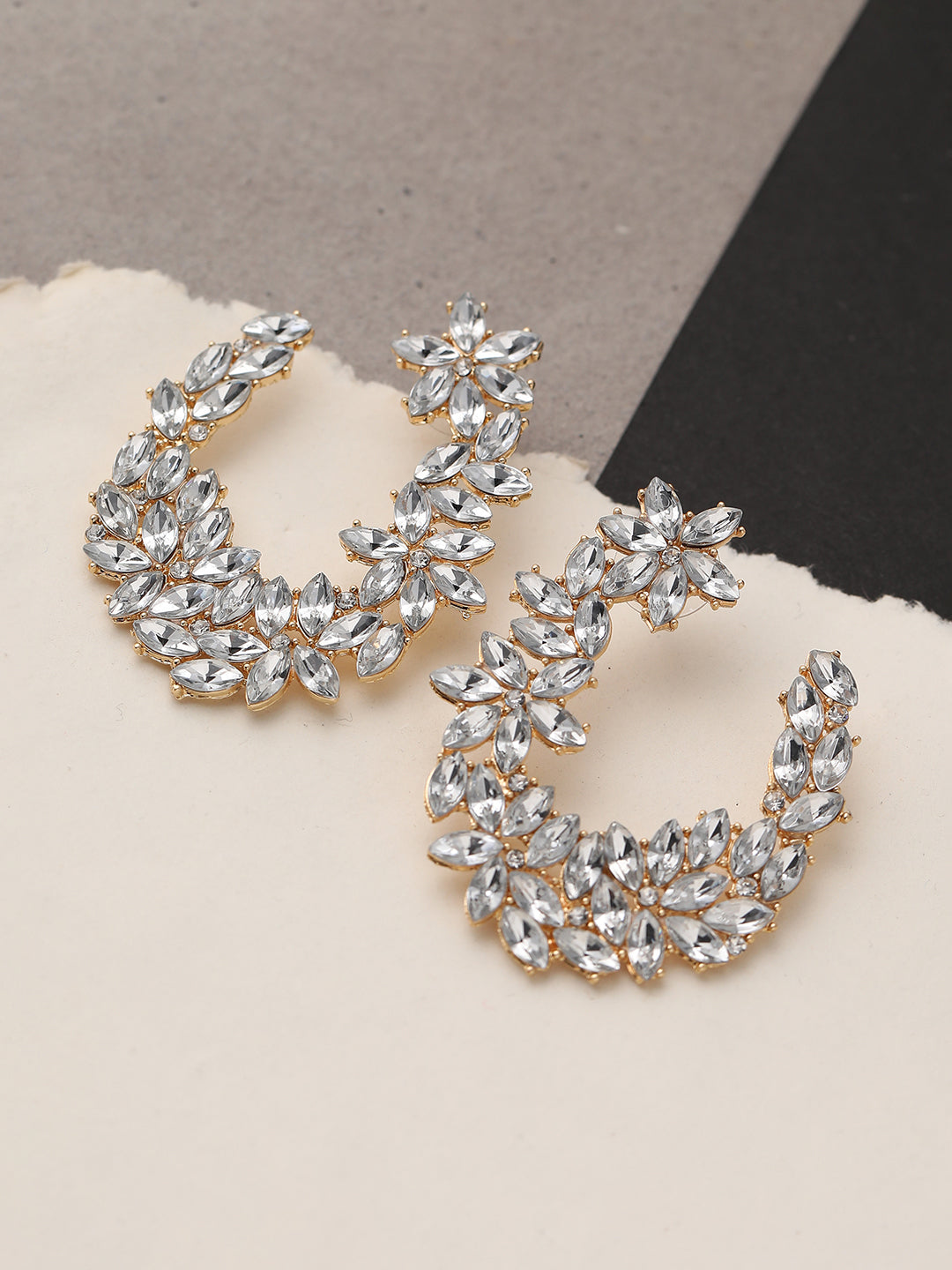 SILVER PLATED PARTY DESIGNER STONE STUD FOR WOMEN