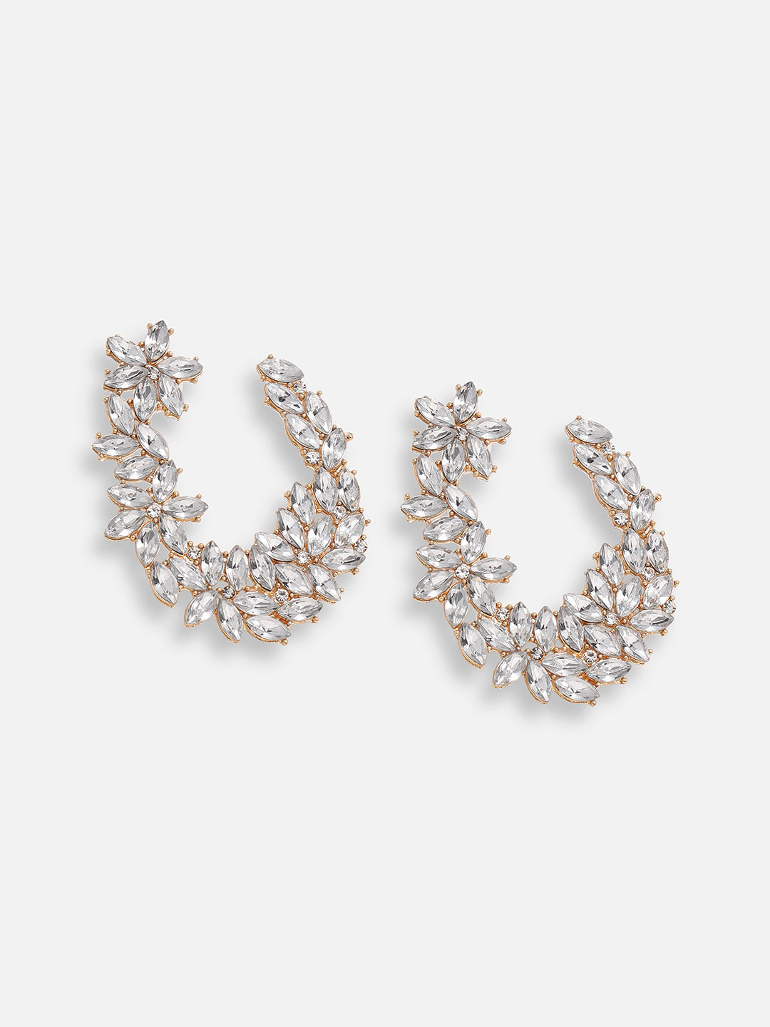 SILVER PLATED PARTY DESIGNER STONE STUD FOR WOMEN