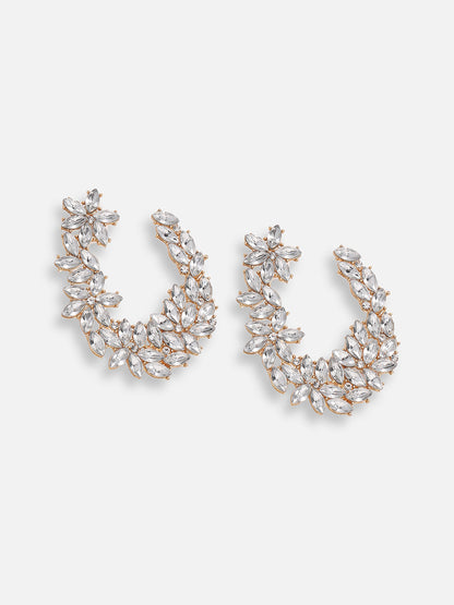 SILVER PLATED PARTY DESIGNER STONE STUD FOR WOMEN