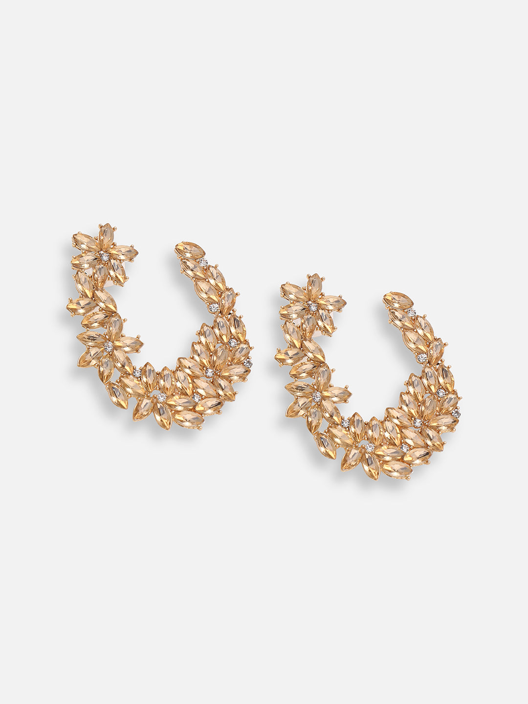 GOLD PLATED PARTY DESIGNER STONE STUD FOR WOMEN