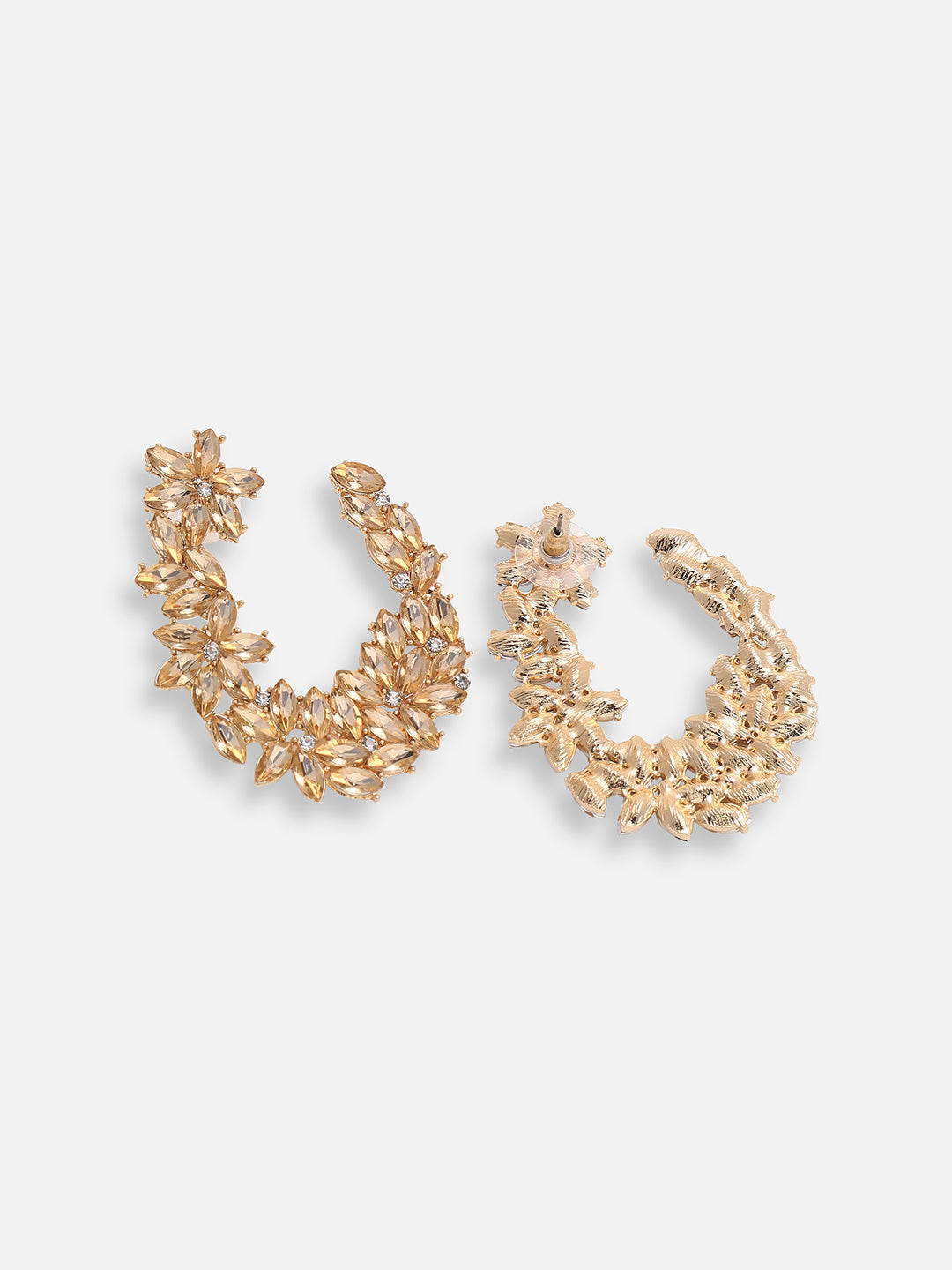 GOLD PLATED PARTY DESIGNER STONE STUD FOR WOMEN