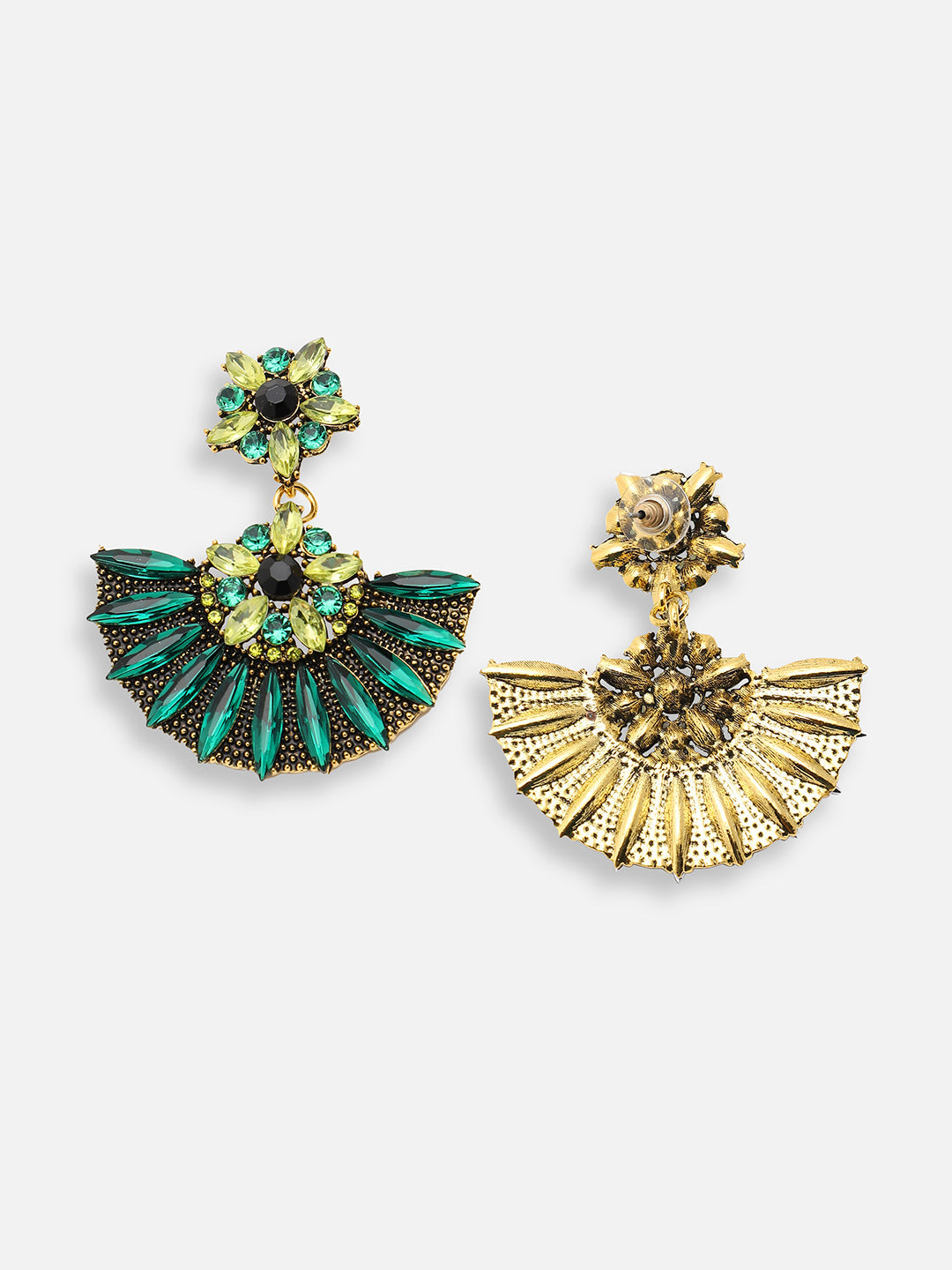 GOLD PLATED PARTY DESIGNER STONE DROP EARRING FOR WOMEN