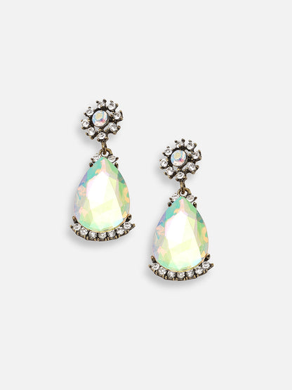 GOLD PLATED PARTY DESIGNER STONE DROP EARRING FOR WOMEN