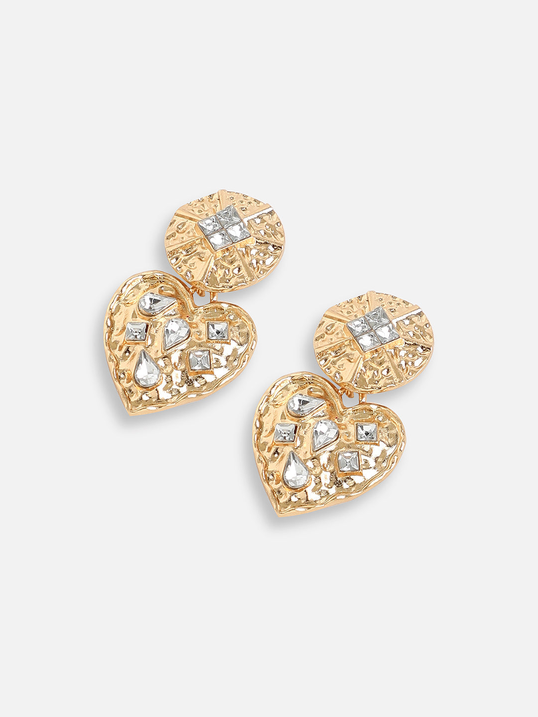 GOLD PLATED PARTY DESIGNER STONE DROP EARRING FOR WOMEN