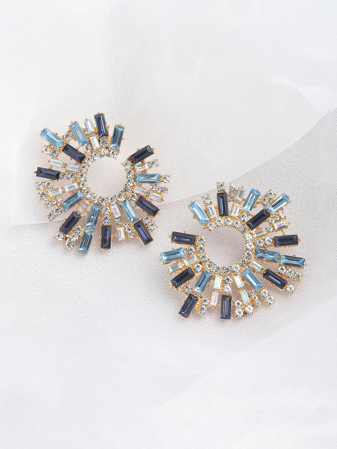 GOLD PLATED PARTY DESIGNER STONE STUD FOR WOMEN