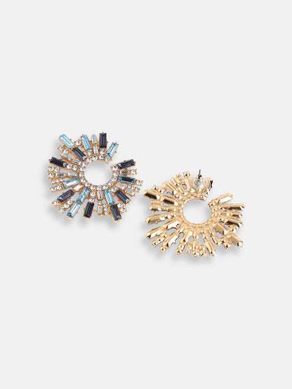 GOLD PLATED PARTY DESIGNER STONE STUD FOR WOMEN