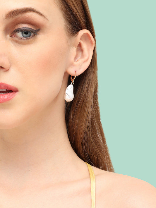 GOLD PLATED PARTY PEARLS DROP EARRING FOR WOMEN