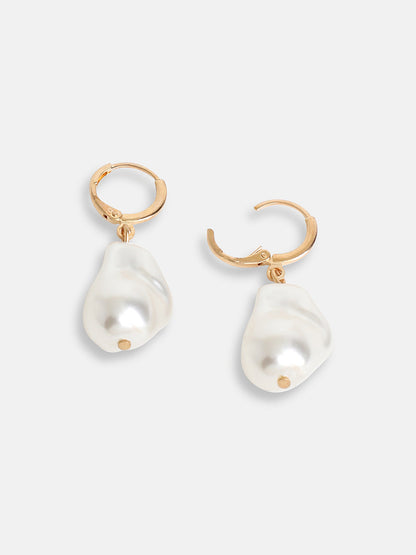 GOLD PLATED PARTY PEARLS DROP EARRING FOR WOMEN