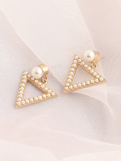 GOLD PLATED PARTY DESIGNER STONE DROP EARRING FOR WOMEN
