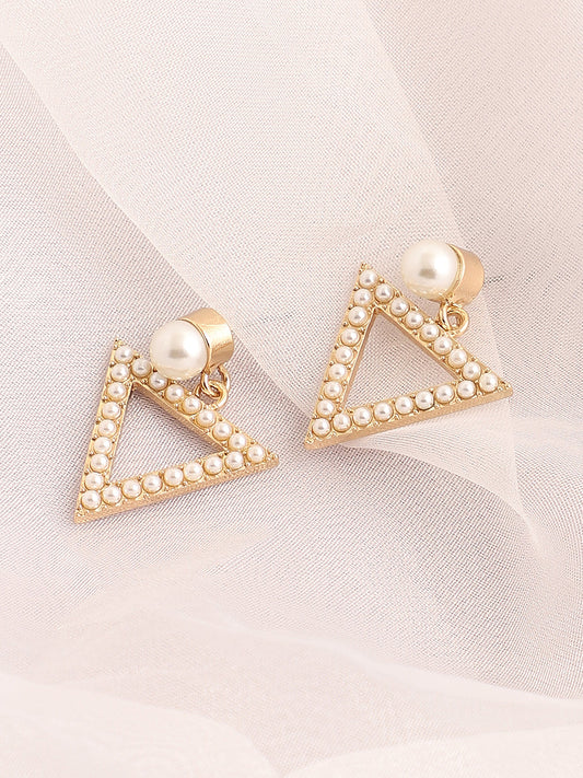 GOLD PLATED PARTY DESIGNER STONE DROP EARRING FOR WOMEN
