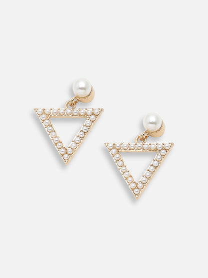 GOLD PLATED PARTY DESIGNER STONE DROP EARRING FOR WOMEN