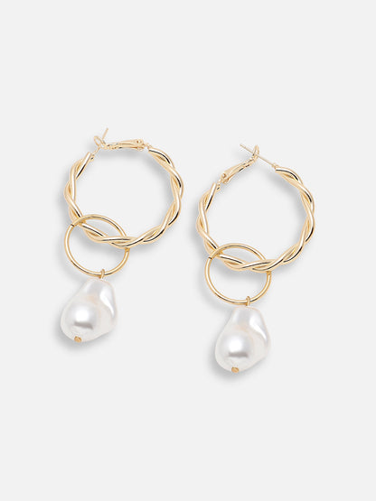 GOLD PLATED PARTY DESIGNER STONE DROP EARRING FOR WOMEN