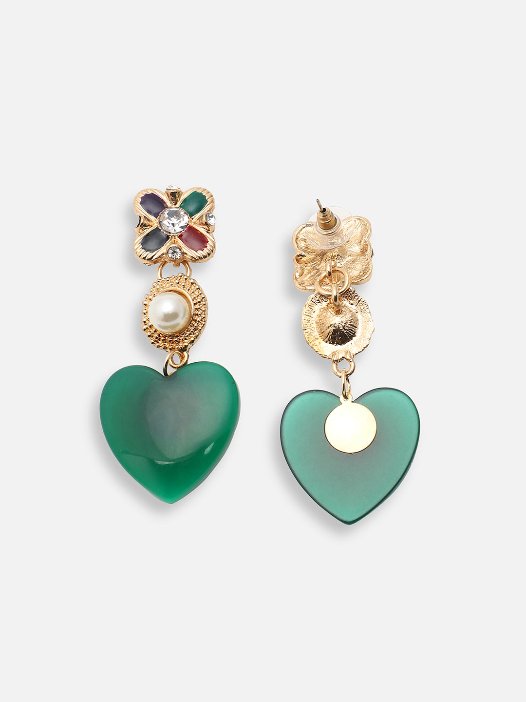 GOLD PLATED PARTY DESIGNER STONE DROP EARRING FOR WOMEN