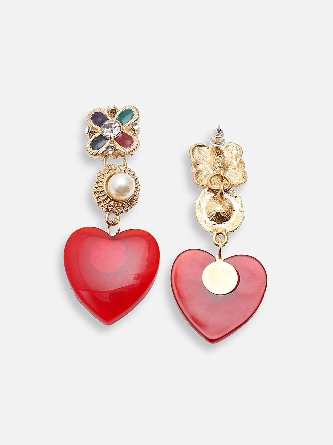 GOLD PLATED PARTY DESIGNER STONE DROP EARRING FOR WOMEN