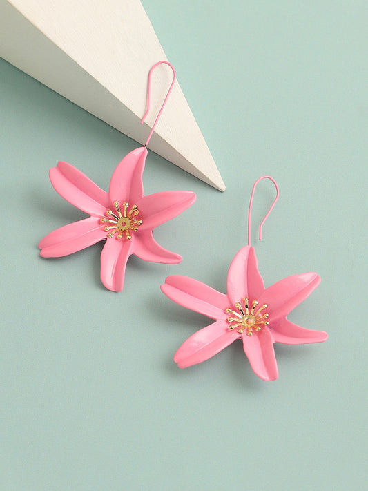 GOLD PLATED PARTY DESIGNER STONE DROP EARRING FOR WOMEN