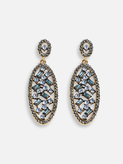 GOLD PLATED PARTY DESIGNER STONE DROP EARRING FOR WOMEN