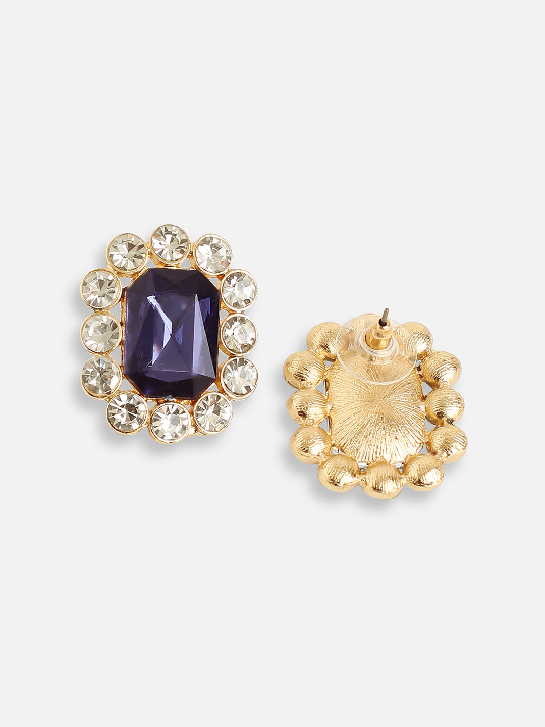 GOLD PLATED PARTY DESIGNER STONE STUD FOR WOMEN