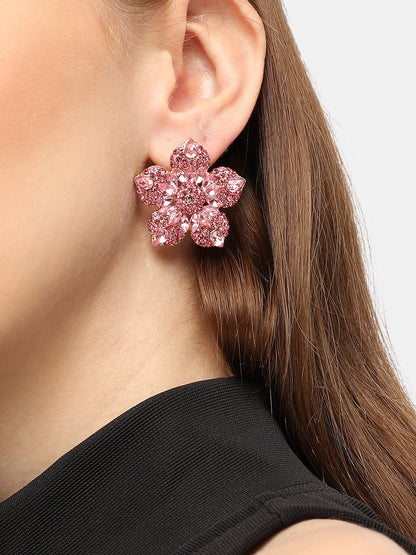 GOLD PLATED PARTY DESIGNER STONE STUD FOR WOMEN