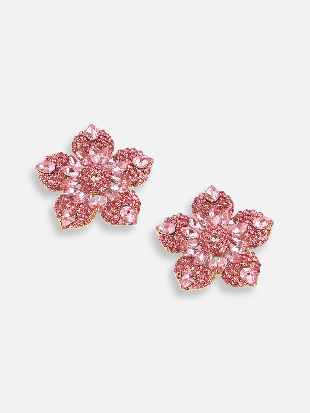 GOLD PLATED PARTY DESIGNER STONE STUD FOR WOMEN