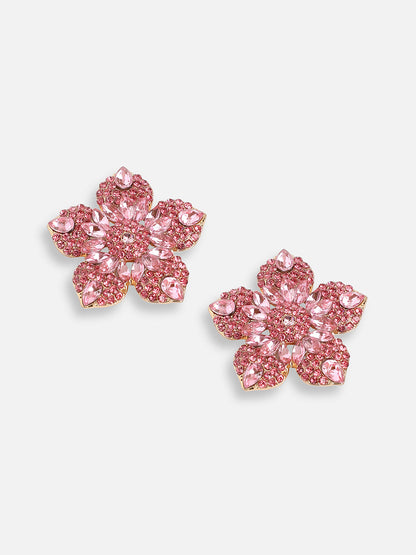 GOLD PLATED PARTY DESIGNER STONE STUD FOR WOMEN