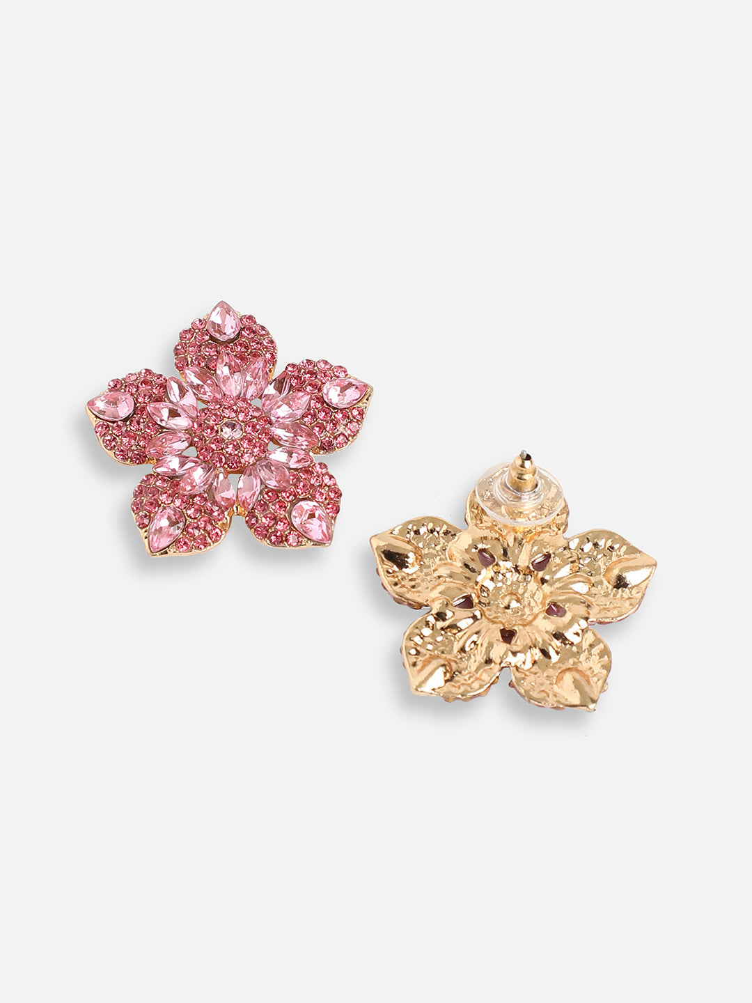 GOLD PLATED PARTY DESIGNER STONE STUD FOR WOMEN