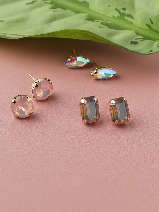 GOLD PLATED PARTY DESIGNER STONE DROP EARRING FOR WOMEN