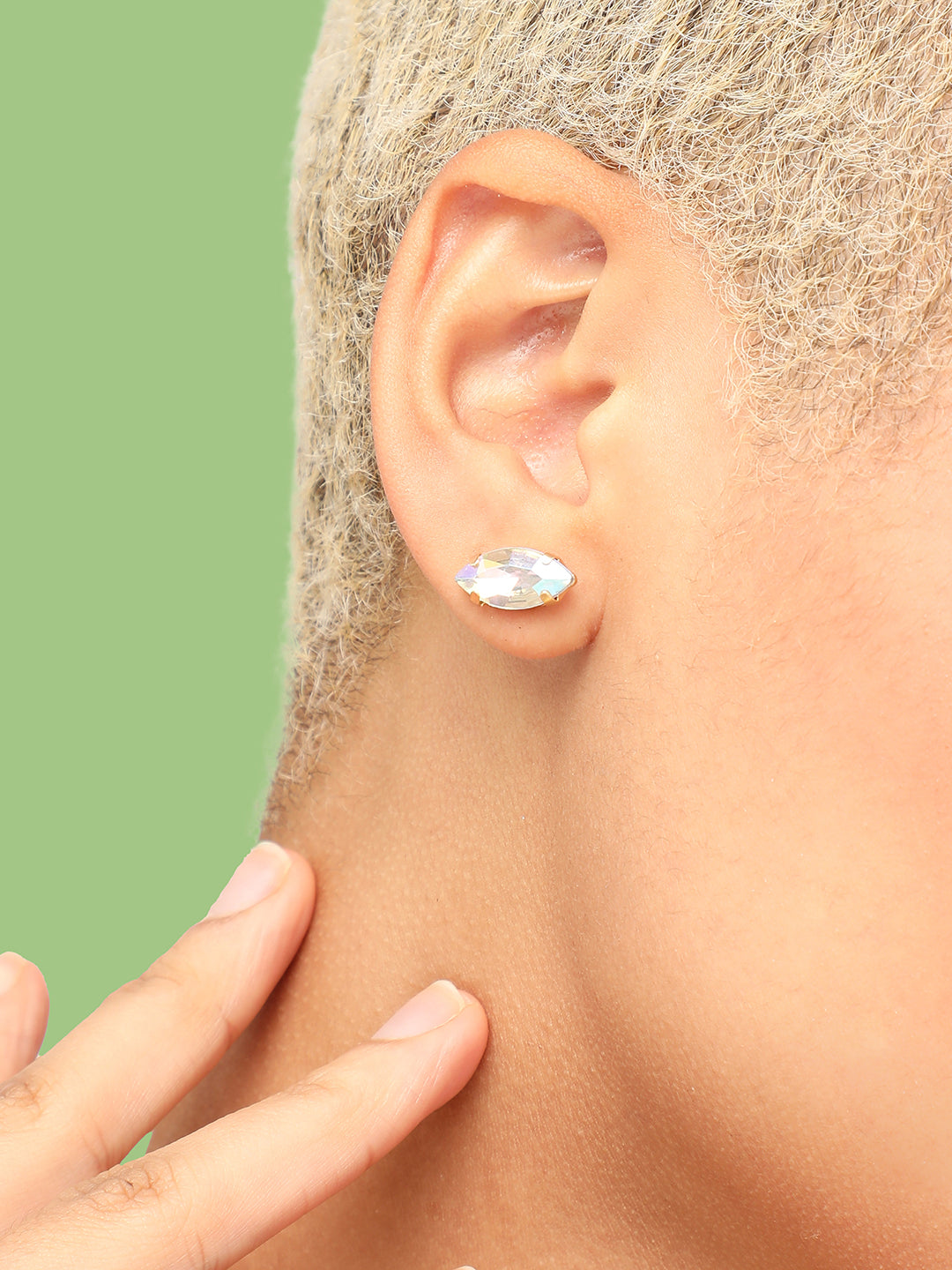 GOLD PLATED PARTY DESIGNER STONE DROP EARRING FOR WOMEN